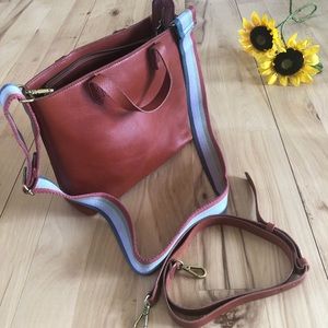 Madewell Zip Top Small Transport Crossbody in English Saddle